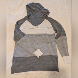 Gray and Cream Striped Men's Sweater